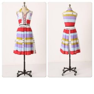 Anthropologie Floreat Striped Shirt Dress Sz4